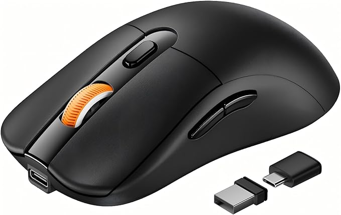 ProtoArc Bluetooth Wireless Mouse for MacBook Pro/Air, USB C Mouse, EM15 Rechargeable Compact Portable for Laptop, iPad, Tablet, Chromebook-Black