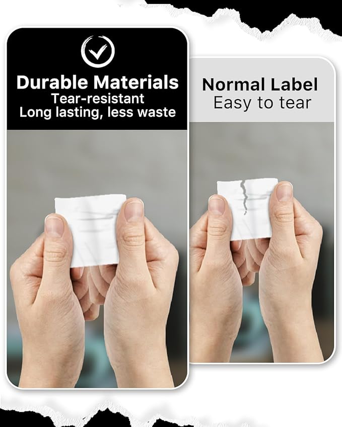 iEager White Square Thermal Label Stickers, 2"x2" Self-Adhesive Square Direct Thermal Labels with Perforation Line, 500 Sheets/Roll