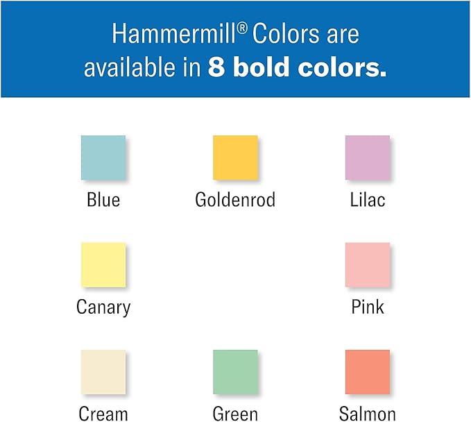 Hammermill Colored Paper, 20 lb Blue Printer Paper, 8.5 x 11 - Made in the USA, Pastel Paper, 103309C - 10 Ream (5,000 Sheets)