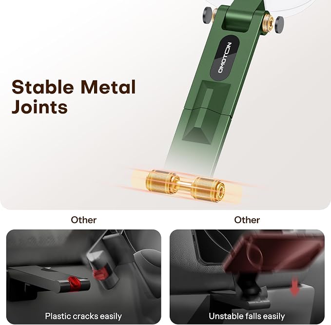 OMOTON TP02 360°Rotating Adjustable Aluminum for MagSafe Tripod Mount,Green | Magnetic Phone Tripod for iPhone 17/16/15 Pro Max Air, Foldable Cell Phone Stand Fits Vlog, Gym Travel Essentials Accessories
