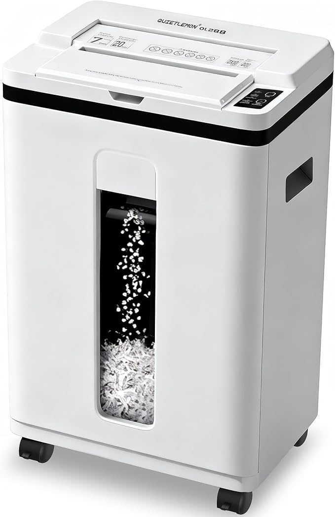Paper Shredder 200-Sheet Auto Feed, Touchscreen Heavy Duty Shredders, 40 Min Non-Stop, P-5 Ultra Security Shredder for Home Office, Micro Cut with Wheels, 5.8 Gal Bin, <60 dB(OL288)