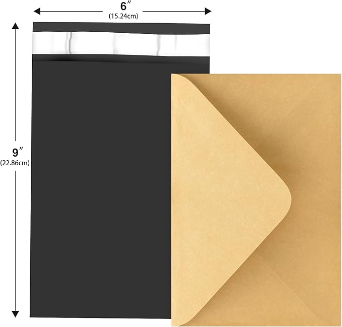 120PC Poly Mailers 6x9 Inch Black Mailing Envelopes Bags 6x9 Poly Mailers Shipping Bags with Self Adhesive Seal, Waterproof, and Tear-Proof Postal Bags