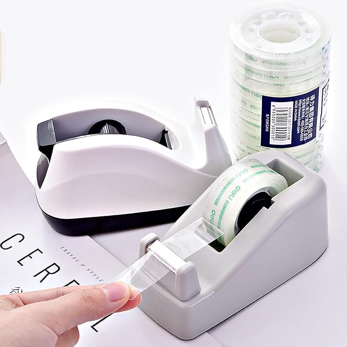 Small Tape Dispenser, Pink Tape Cutter for Less Than 0.8 Inch Wide Tape Durable and Not Easily Broken for Household and Work (White)