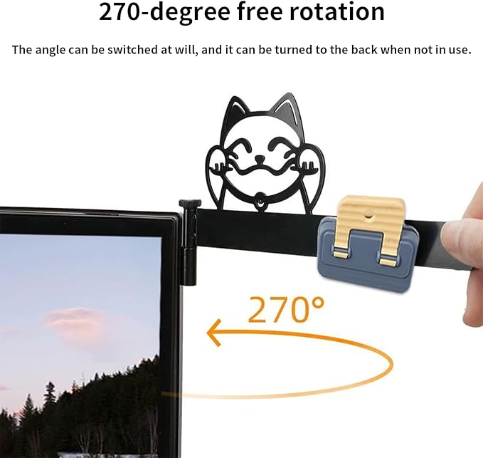 Monitor Document Holder, Paper Holder for Typing with Magnetic Clip, Adhesive MountPaper Clip Holder, 270° Adjustable Typing Stand for Office Monitor, Desktop Monitors