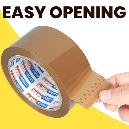 ADHES Brown Packing Tape with Dispenser, 2.6Mil, 1.88 Inch x 55 Yards, 6 Rolls Heavy Duty Shipping Tape for Moving Boxes, Packaging and Storage, Strong Adhesive