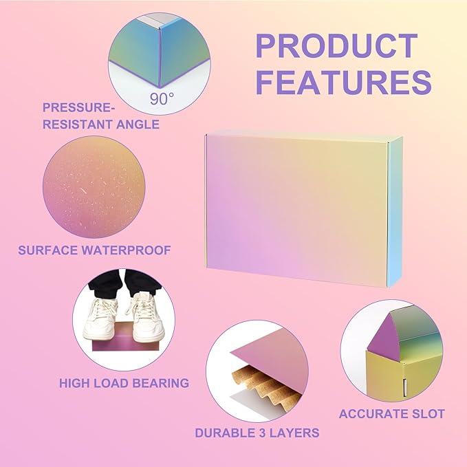 Shipping Boxes for Packaging, 11x8x2 Inches Corrugated Cardboard Boxes, Mailing Boxes for Small Business(15 Pack, Colorful)