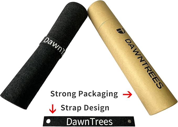 DAWNTREES Non-Slip Felt Desk Mat,36 x 16 Inches Large Desk Pad Protector | Office Computer Desk Mat for Full Keyboard and Mouse Pad,Dark Grey