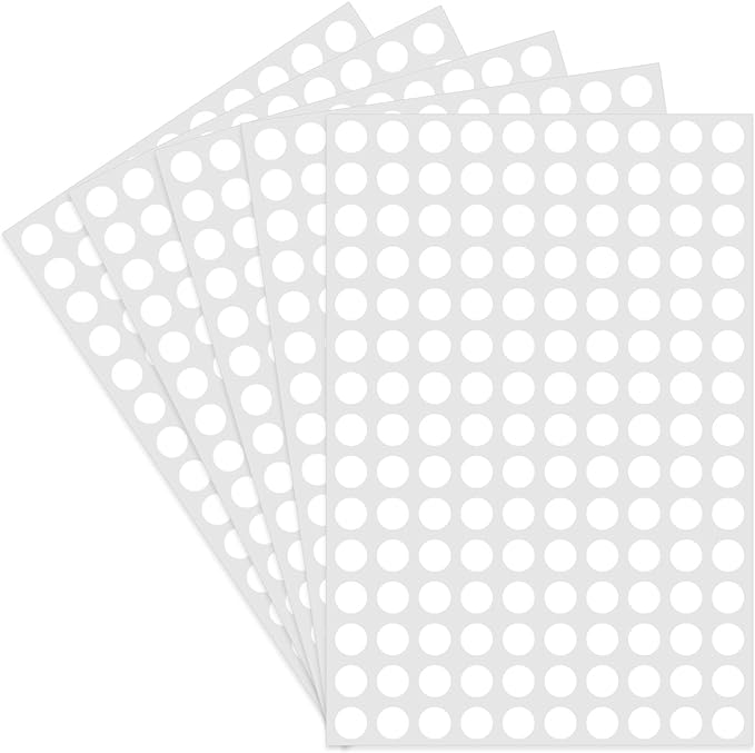 Starboling Dot Stickers - 3/8 Inch White Circle Labels, 3000pcs Self-Adhesive Writable Color Coding Round Labels for Office, Classroom, Garage Sale