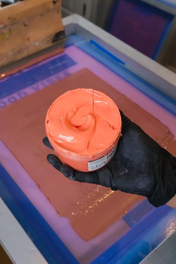 Rapid Cure® Screen Printing Ink Fiesta Orange (8oz.) - Plastisol Ink for Screen Printing, Fast Curing Fabric Paint - Screen Print Direct®, USA Made