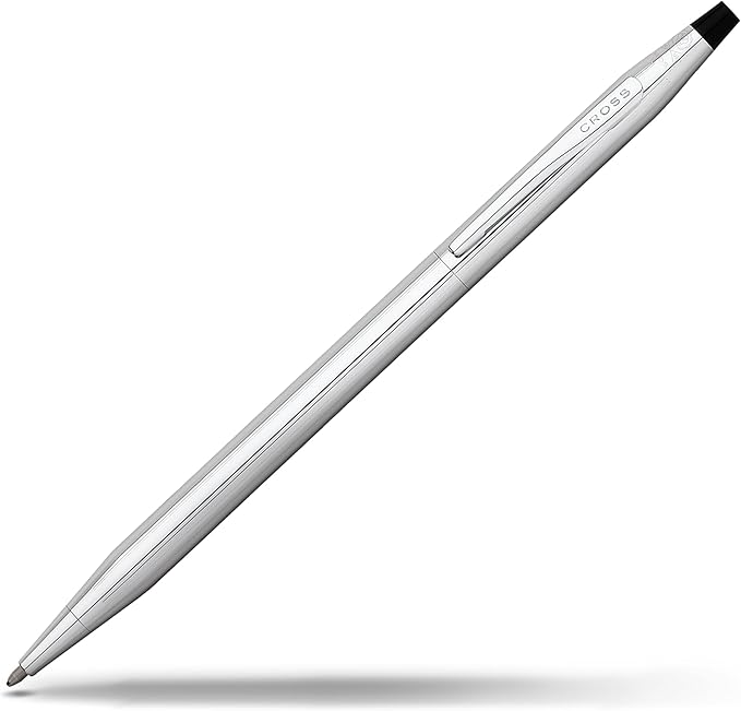 Cross Classic Century Lustrous Chrome Ballpoint Pen - Refillable Pen for Effortless Writing - Black Ink - Durable Construction - Premier Distinctive Look - Gift-Ready