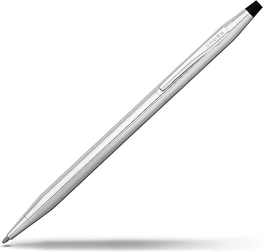Cross Classic Century Lustrous Chrome Ballpoint Pen - Refillable Pen for Effortless Writing - Black Ink - Durable Construction - Premier Distinctive Look - Gift-Ready