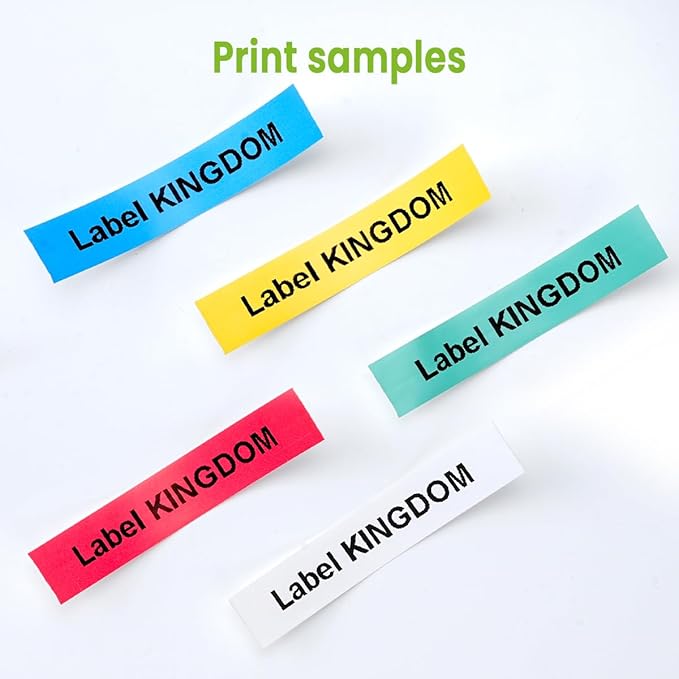 Label KINGDOM 5-Pack Compatible with DYMO LetraTag Mix Color Tape, White/Red/Yellow/Blue/Green Label Maker Refills for LT-100H Handheld Printer, 1/2” x 13’