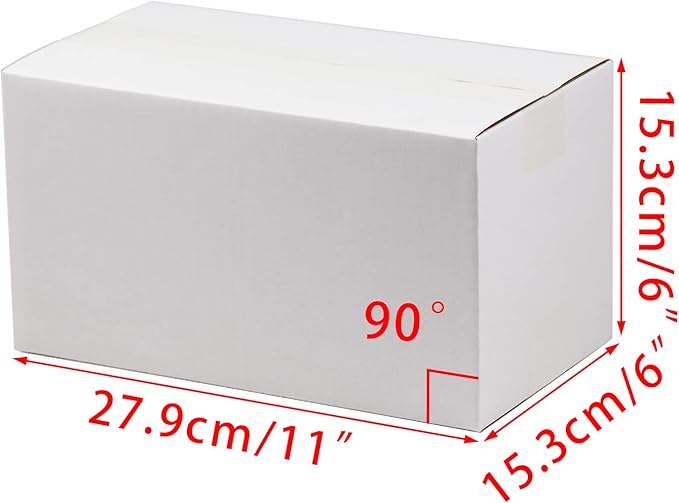 White Shipping Boxes 11x6x6 Inches Small Corrugated Cardboard Boxes, 25 Pack
