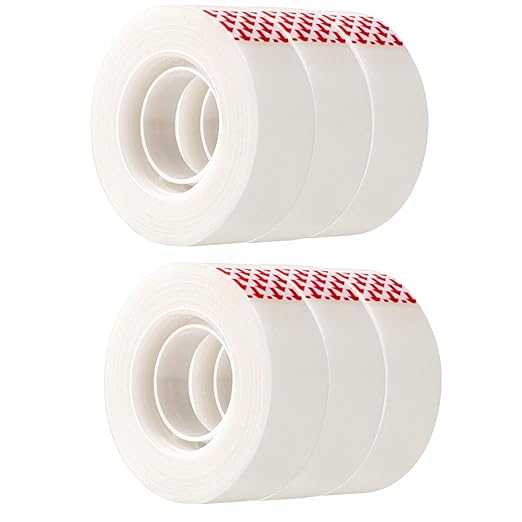 Amazon Basics Matte Finish Tape, 6 Pack, 3/4" Width x 1000" (27.8 yds) Length, Translucent