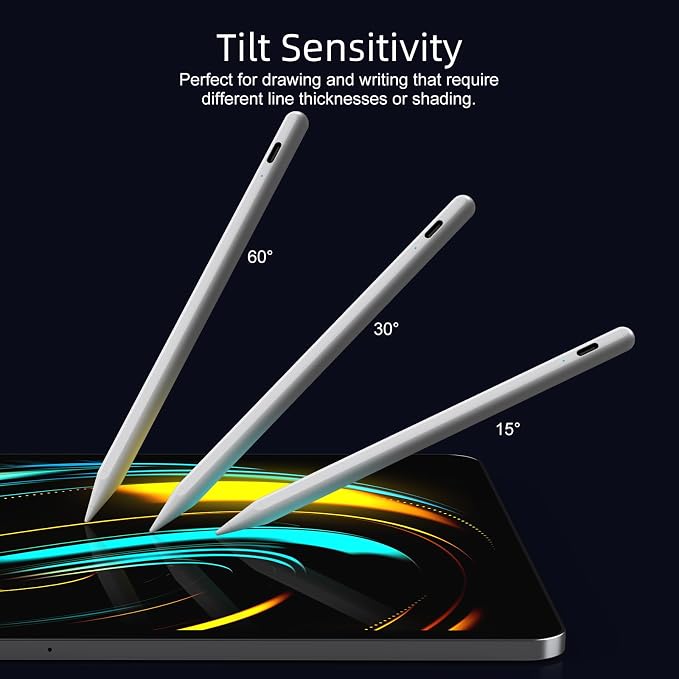 Jamjake Stylus Pen for iPad 6-11th Gen 2X Fast Charge, Palm Rejection-White | Tilt Sensitivity, USB-C Charge, Compatible with 2018-2026 Apple Pencil iPad Pro 11/12.9/13, Air 3/4/5/M2/M3/M4, mini 5/6/7