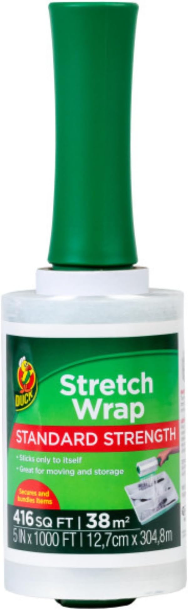 Duck Brand Stretch Wrap Roll, Clear Plastic Wrap for Moving, 5 in x 1000 ft, 1 Pack, White (285849)