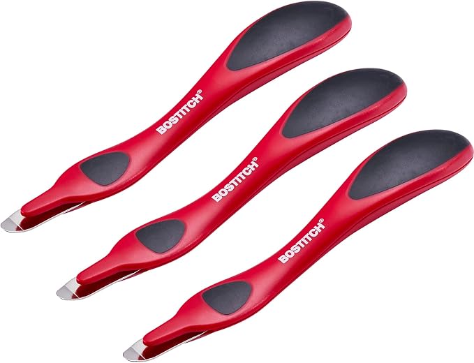 Bostitch Office Bostitch Professional Magnetic Easy Staple Remover Tool 3 Pack Red Colored Staple Puller Stick