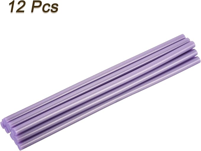 uxcell 12pcs Full Size Hot Glue Sticks for Glue Gun 0.27 x 8 Inch Small Glue Sticks, 7 x 200mm Metallic Purple