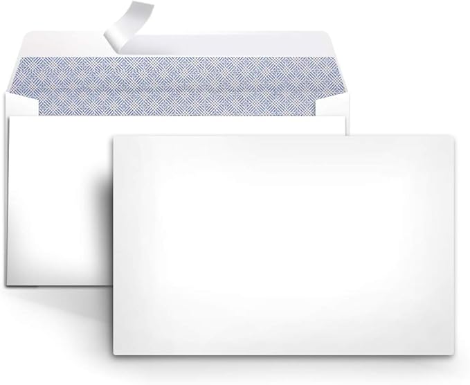 Amazon Basics #6 3/4 Security-Tinted Self-Seal Envelopes for Home & Office, White, 100-Pack