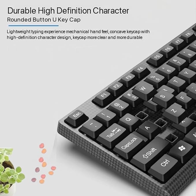 Guiheng 2 Pack Wired Computer Keyboard, Plug Play USB, Large Number Pad, LED Indicators,Ergonomic,Foldable Stands,Anti-Wear Letters Full Size Keyboard,for Windows Mac PC Laptop-Black