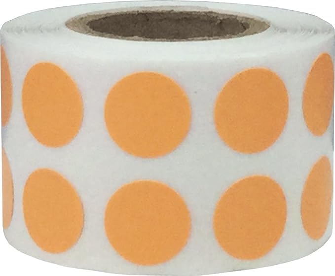Peach 1/2" Inch Round Adhesive Labels 1,000 Color Coding Dot Stickers for Efficient Inventory Management, Crafting Projects, and Organizational Tasks in Offices, Schools, and Homes