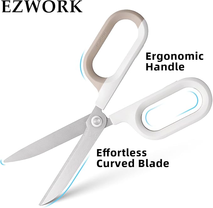 Multipurpose Scissors, Comfort-Grip Handles Sharp Scissors with Utility Knife Box Cutters, Retractable Letter Opener Cartons Cardboard Cutter Knife for Office Home School Craft Sewing Fabric Supplies