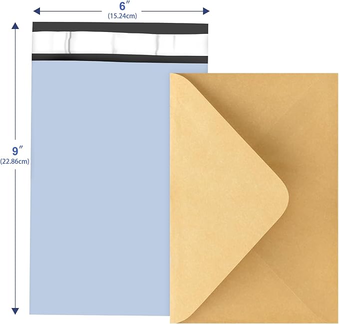 120PC Poly Mailers 6x9 Inch Light Blue Mailing Envelopes Bags 6x9 Poly Mailers Shipping Bags with Self Adhesive Waterproof and Tear-Proof Postal Bags