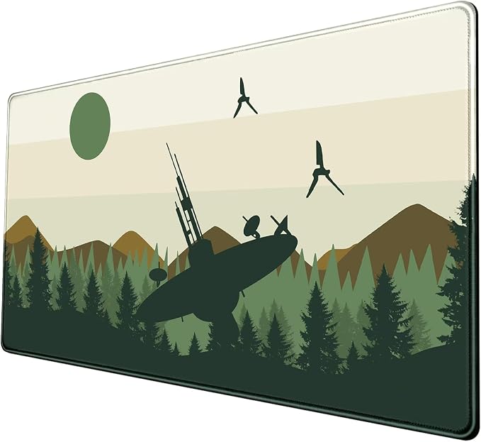 Spaceship XXL Large Gaming Mouse Pad Desk Mat Pad Non-Slip Rubber Base Desk Matt for Desktop Big Full Mousepad Computer Keyboard and Mouse Mat Extended Mouse Pad 31.5x15.7In