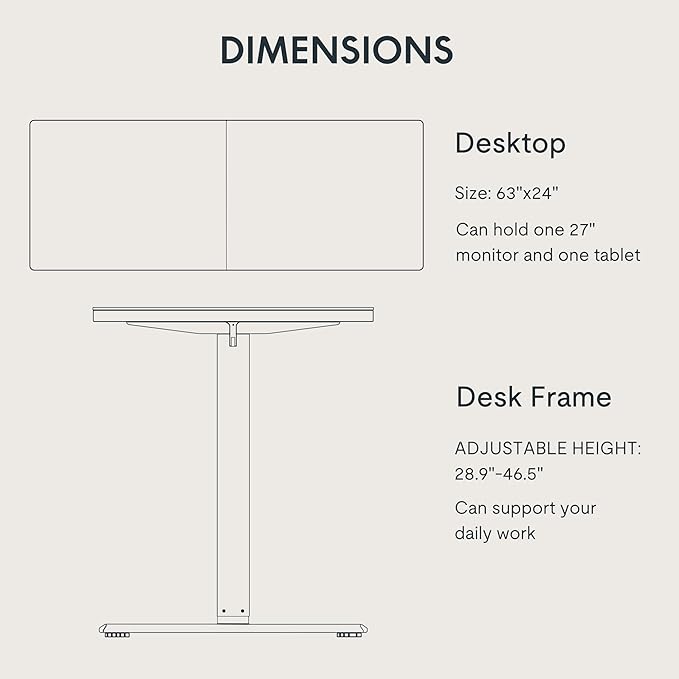 FLEXISPOT 63x24 Inch Electric Height Adjustable Standing Desk for Home & Office, Splice Board Desk for Computer Workstation, Study, or Creative Setup, White