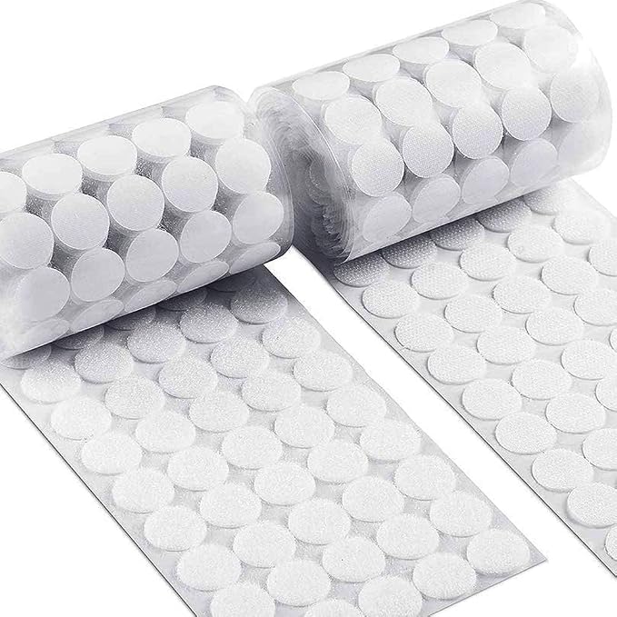 Self Adhesive Dots, Strong Adhesive 500PCS 0.59" Diameter Sticky Back Nylon Dots, Hook & Loop Dots with Waterproof Sticky Glue Tapes, Very Suitable for Classroom, Office, Home