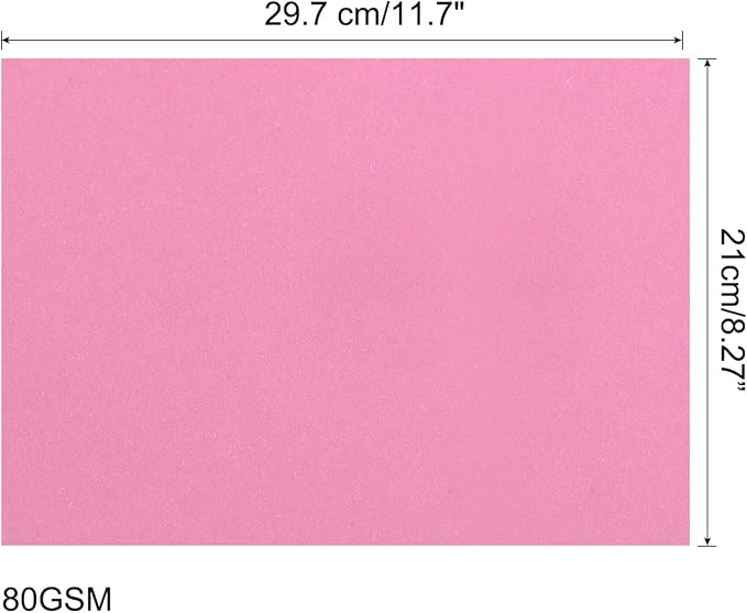 MECCANIXITY 50 Sheets Colored Copy Paper 8.3 x 11.7Inch Printer Paper 80gsm Pink for Office Printing, Document Copying, Invitations, Forms, Art Projects