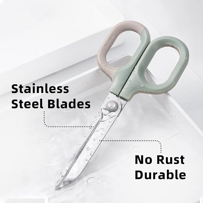 Multipurpose Scissors, Comfort-Grip Handles Sharp Scissors for Office Home School Craft Sewing Fabric Supplies (6", Green)
