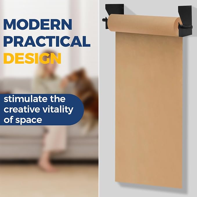 Heavy Duty Adjustable Wall Mount Paper Roll Holder Vinyl, Label 28"-60" | Butcher Paper, Vinyl, Label, Pig Mat Rolls Dispenser For Various Tubular Materials, Wall Mount Roll Rack Holder Adjustable