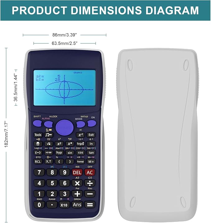 Scientific Calculators with Graphing Functions, IPepul 10 Modes Math Calculator for High School and College Students, Teachers, Office, Algebra, Geometry, Statistics, School Supplies