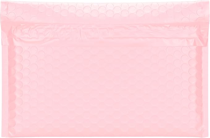 Light Pink Side-Loading Bubble Mailers 10 x 7 Inches,Self-Seal Padded Mailing Envelopes, Pack of 27