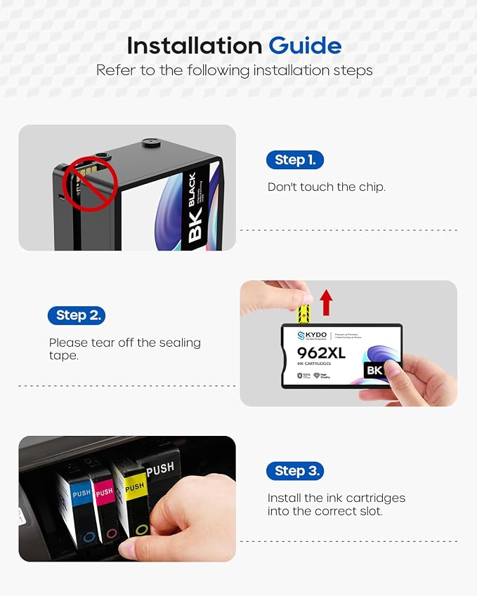 962XL Ink Cartridges Combo Pack Replacement for HP 962XL 962 Ink, 4 Pack | Compatible with HP 962xl ink cartridges combo pack for Officejet Pro 9018e 9015e 9018 9012e 9015 9010 9018e 9012 9025e 9025