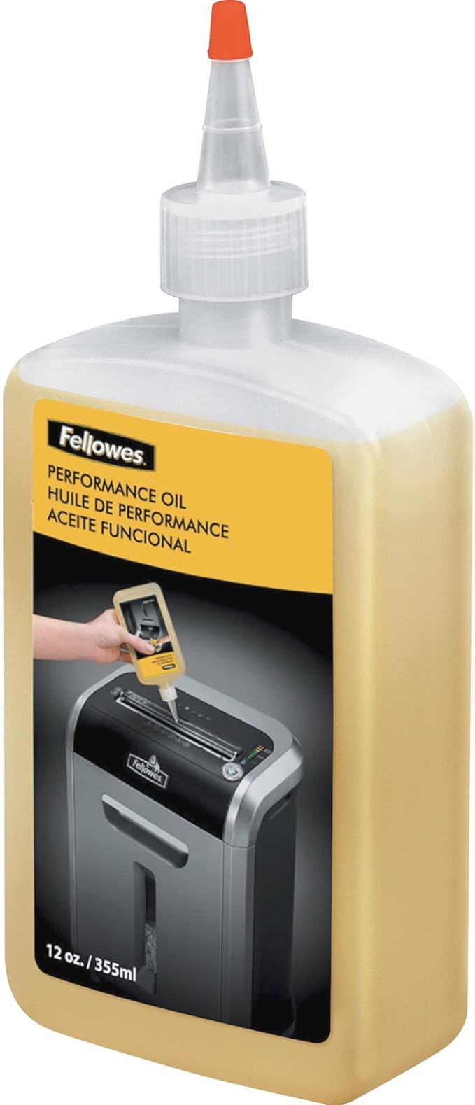 Fellowes Powershred Performance Shredder Oil, 12 Ounces Extended Nozzle Bottle (35250) (Pack of 1)