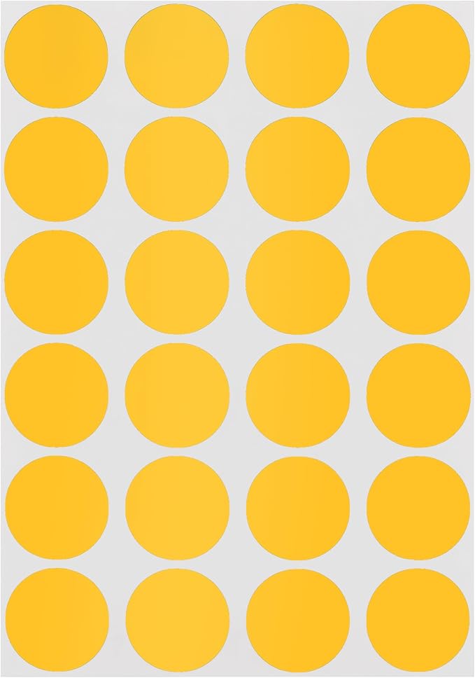 Goldenrod Dot Stickers, 3/4 Inch, 1008/Pack | Semi-Gloss Paper Circle Labels for Offices, Retail, Classrooms, and Warehouses. Made in USA