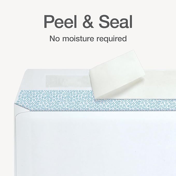 Columbian #10 Security Envelopes, 100 Pack, Self Seal Envelopes for Home, School, and Business Mailings, No Window, 4-1/8 x 9-1/2 Inches, Durable 24 lb White Paper