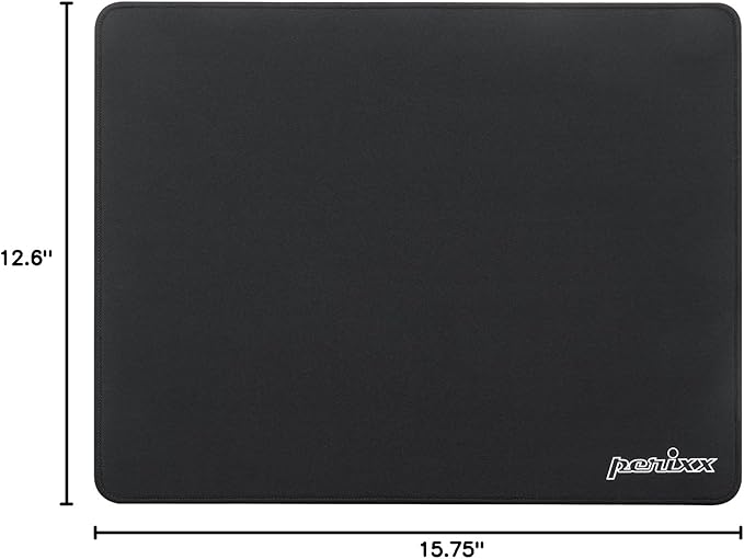 Perixx DX-1000XL Waterproof Gaming Mouse Pad with Stitched Edge - Non-Slip Rubber Base Design for Laptop or Desktop Computer - XL Size 15.75 x 12.6 x 0.12 Inches, black