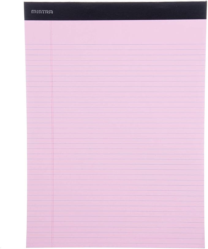 Mintra Office Colorful Legal Pads - Includes 2 Blue, 2 Pink, and, 2 Green Writing Pads, Micro Perforated Lined Sheets, Ideal for Professional & Personal Use, 8.5"x11" Narrow Ruled, 6 pack Basic Pastel