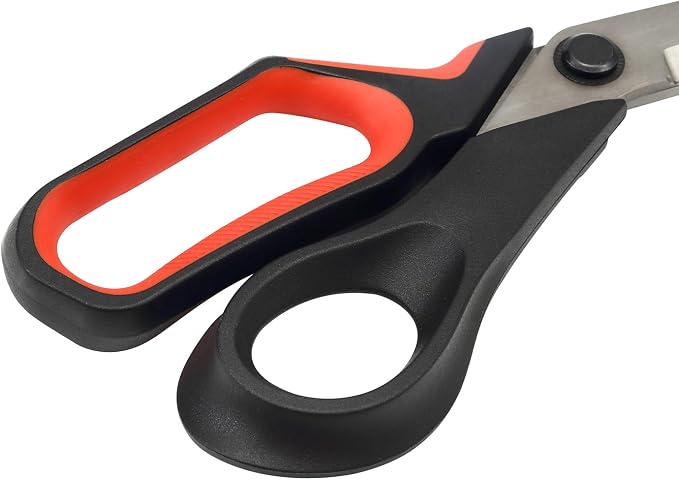 LIVINGO 8-Inch Industrial Scissors - Heavy Duty All Purpose Shears | Non-Slip Grip with Stainless Steel Blades for Cardboard, Fabric, Leather, Packaging, Workshop and Home Projects