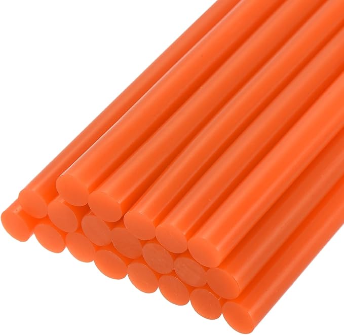 uxcell 20pcs Hot Glue Sticks for Glue Gun 7mm/0.27-inch x 4-inch Mini Hot Melt Adhesive Glue Stick Bright Orange