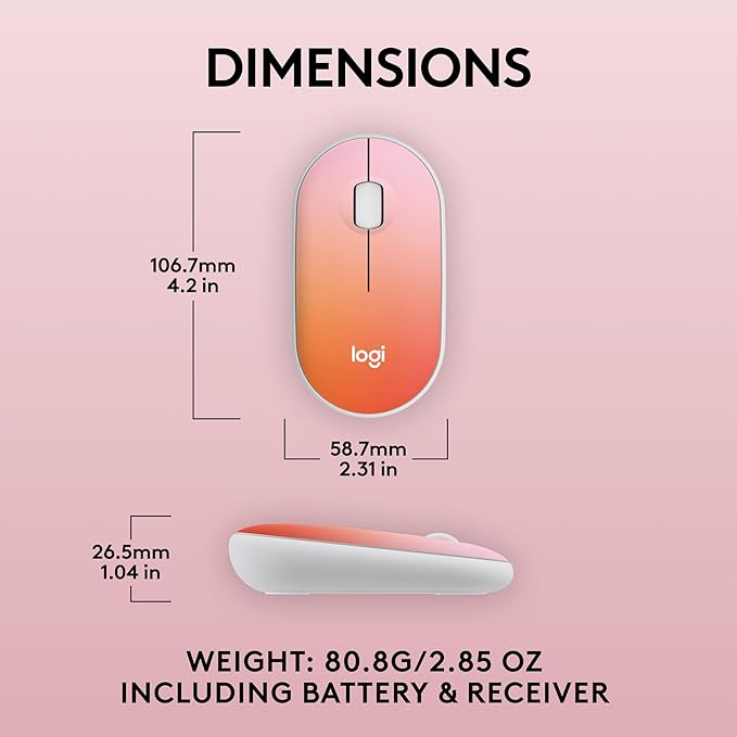 Logitech M340 Wireless Mouse with Limited Edition Prints, USB Receiver and Silent Clicks, Portable Wireless Mouse for Laptop, PC, Windows, Chrome, Surface – Tropical Sunrise