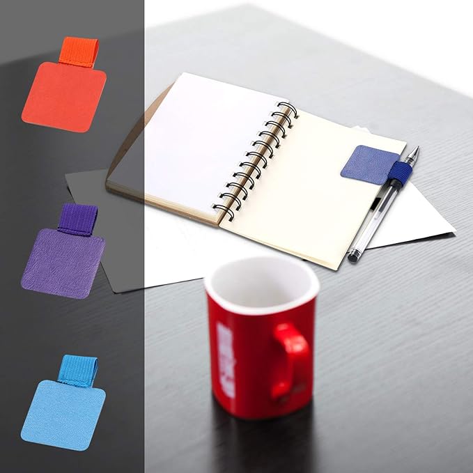 Pen Loop Holder Set, 12 Pack Self-Adhesive Pencil Holder Elastic Design for Notebooks, Journals, Calendars with 12 Colors (12 Pcs)