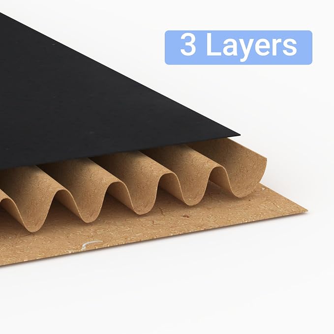 Black 12x9x4 Shipping Boxes Set of 25, Corrugated Cardboard Mailer Boxes with Brown Interior for Small Business Shipping, for Modern Business Packaging, Mailing, and Storage