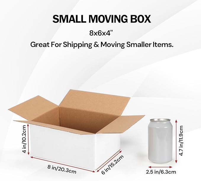Rempry 30 Pack 8x6x4 Shipping Boxes White, Small Corrugated Cardboard Box for Mailing, Packaging Small Business, Kraft Mailer Gift Boxes