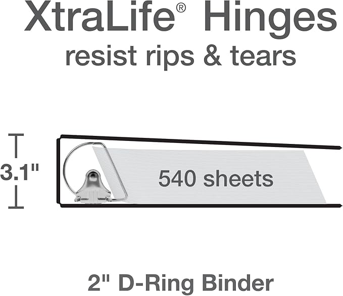 Oxford® 3 Ring Binders, Binders for School and Office, Durable 2 inch D Rings, Holds 540 Sheets, ClearVue™ Presentation Binder, Green, 4PK