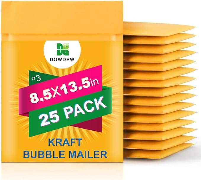 Kraft Bubble Mailers [25 Pack] Mailing Packing Envelopes #3 (8.5" x 13.5")