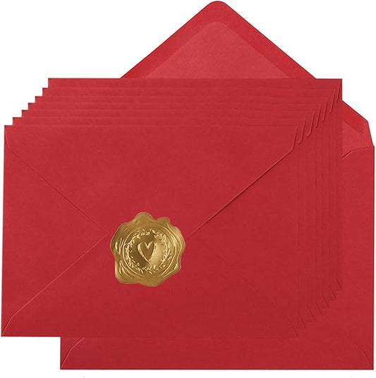 100 Pieces A6 Envelopes Colorful 4x6 Envelopes for Greeting Cards, Birthday, Weddings, Baby Shower Invitation Cards (Red, 6 1/2 x 4 3/4 Inches)